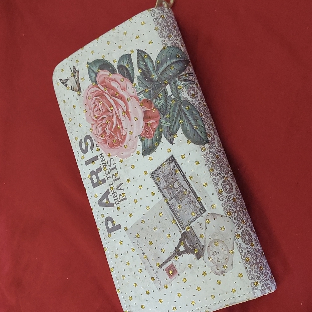 Eiffel Tower Flowers big wallet